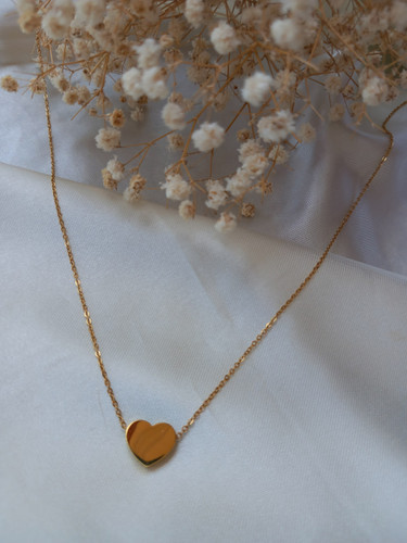 گردنبند زنانه استیل قلب طلایی