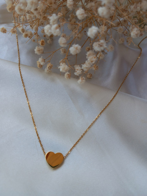 گردنبند زنانه استیل قلب طلایی