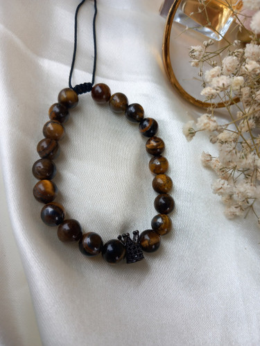 دستبند زنانه سنگ طبیعی چشم ببر