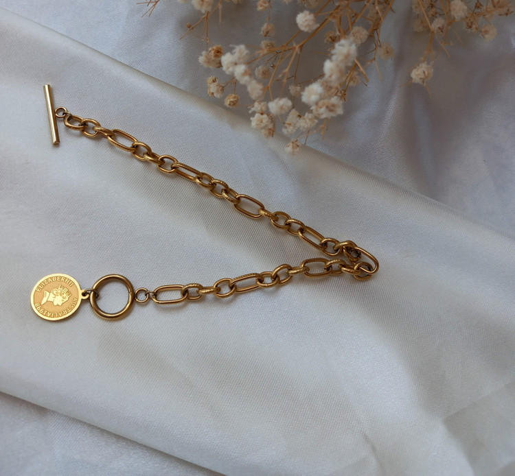 دستبند زنانه تیفانی با پلاک الیزابت