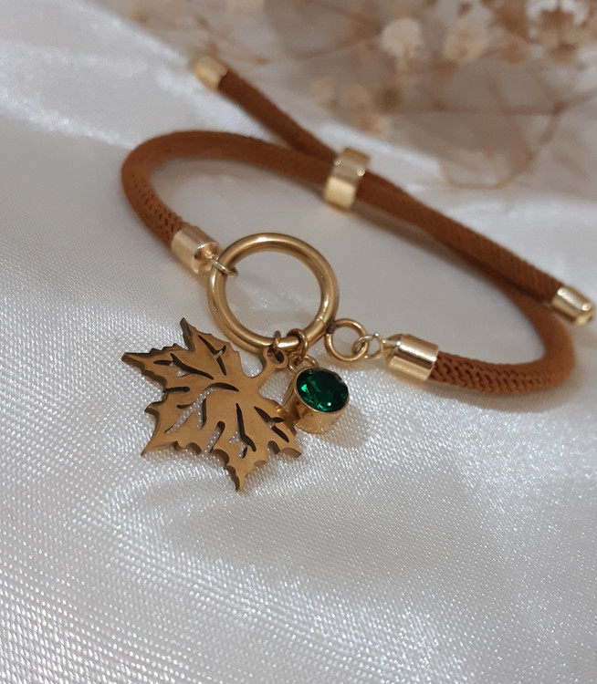 دستبند زنانه مارشال قهوهای برگ