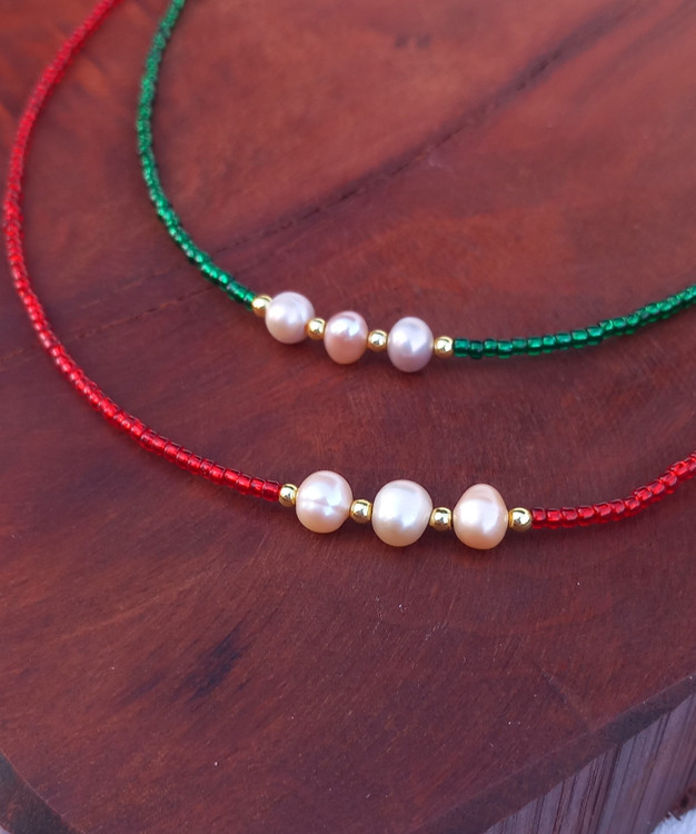 گردنبند زنانه مرواریدهای پرورشی