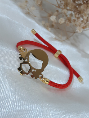 دستبند زنانه مارشال قرمز با پلاک دختر