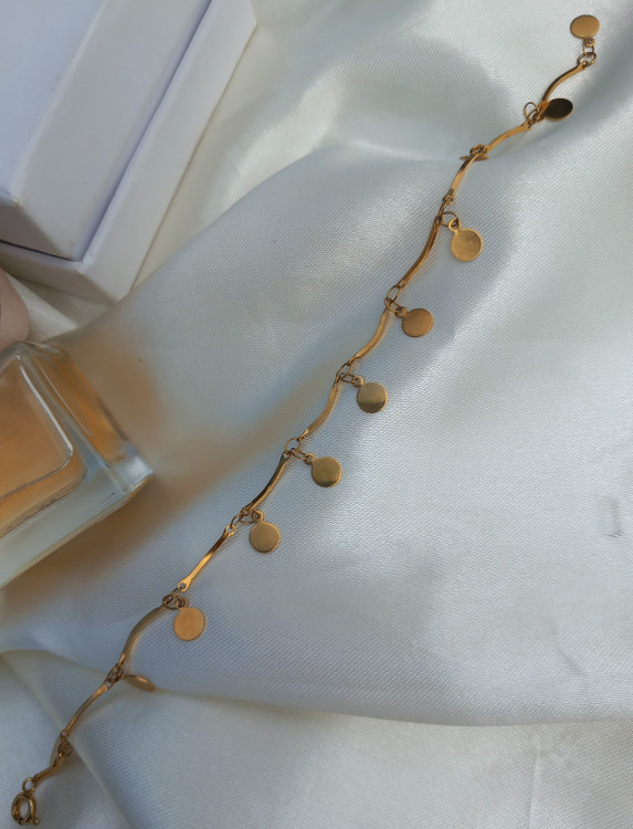 دستبند زنانه پولکی استیل مشابه طلا