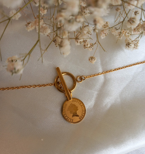 گردنبند زنانه استیل سکه الیزابت