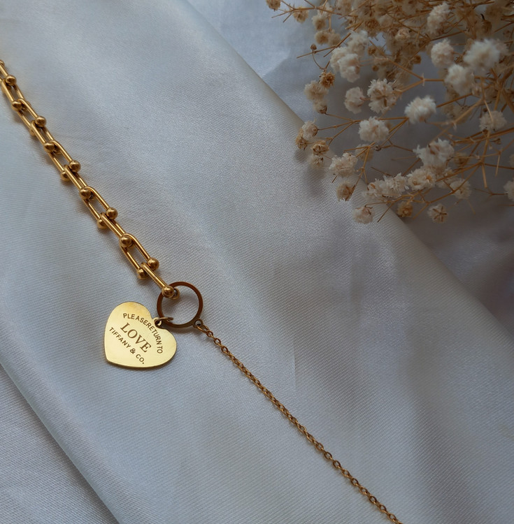 گردنبند زنانه استیل تیفانی مشابه طلا