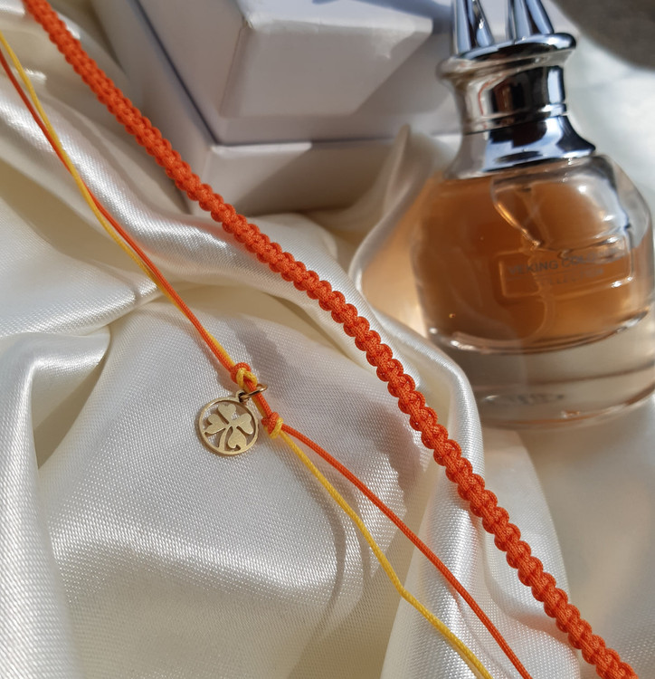 دستبند بافت نارنجی