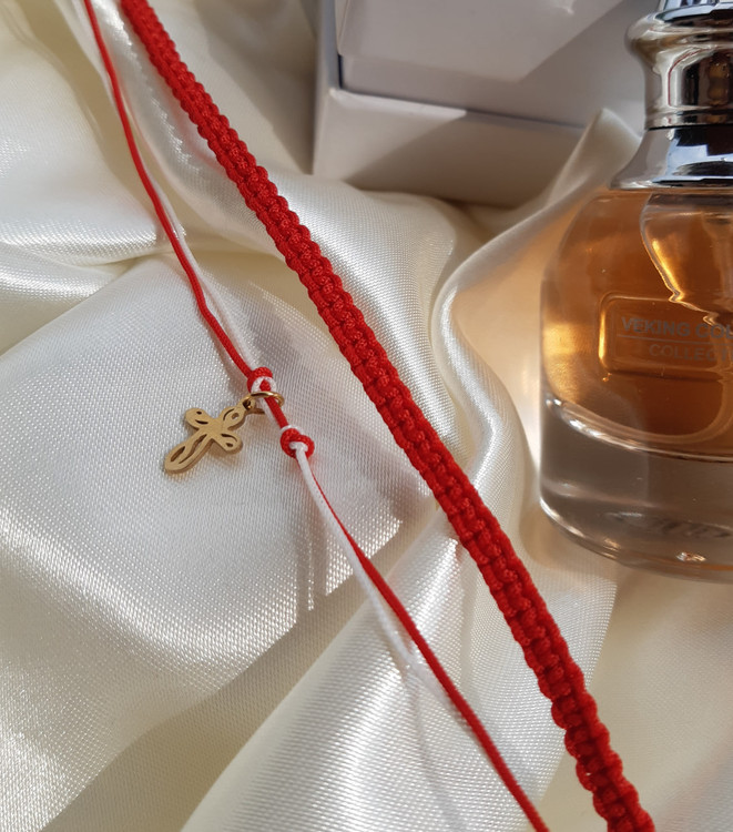 دستبند بافت قرمز