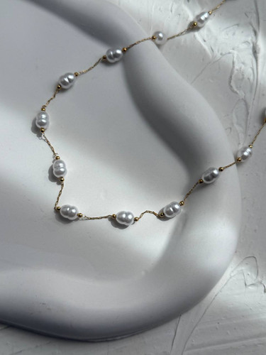 ست گردنبند و دستبند زنانه مرواریدی