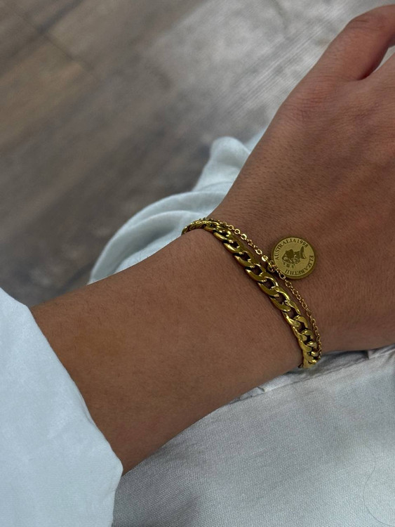 دستبند زنانه کارتی و سکه الیزابت