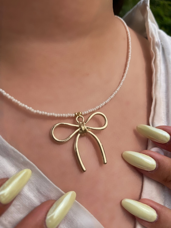 گردنبند زنانه پاپیون طلایی