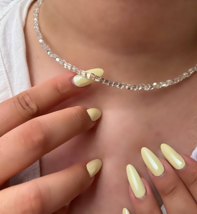 گردنبند زنانه کریستال سفید