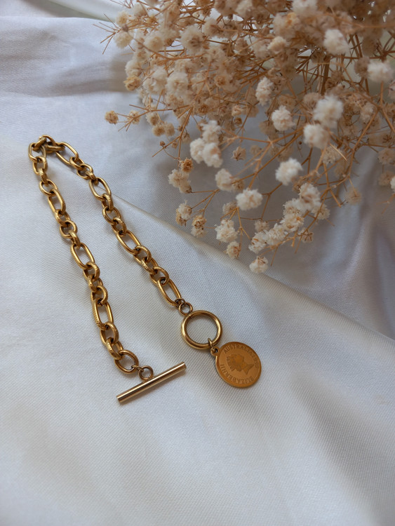 دستبند استیل زنانه تیفانی با قفل T