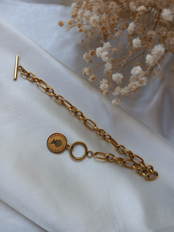 دستبند تیفانی زنانه با پلاک استیل