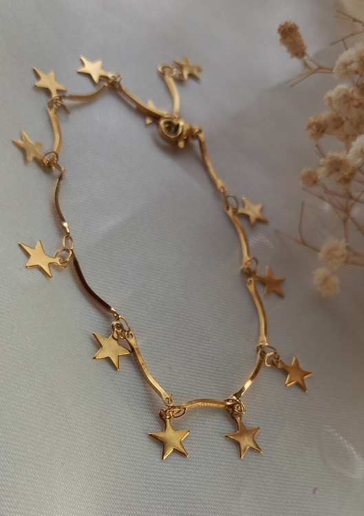 دستبند استیل زنانه ستاره پولکی