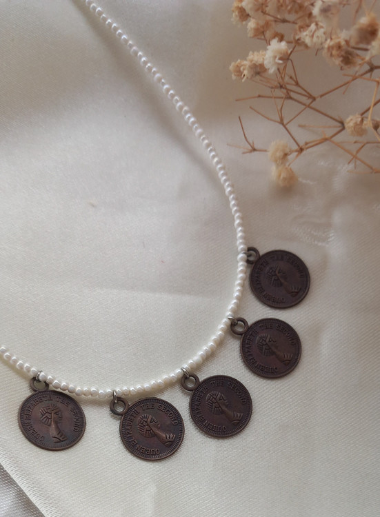 گردنبند زنانه سکه ای برنجی