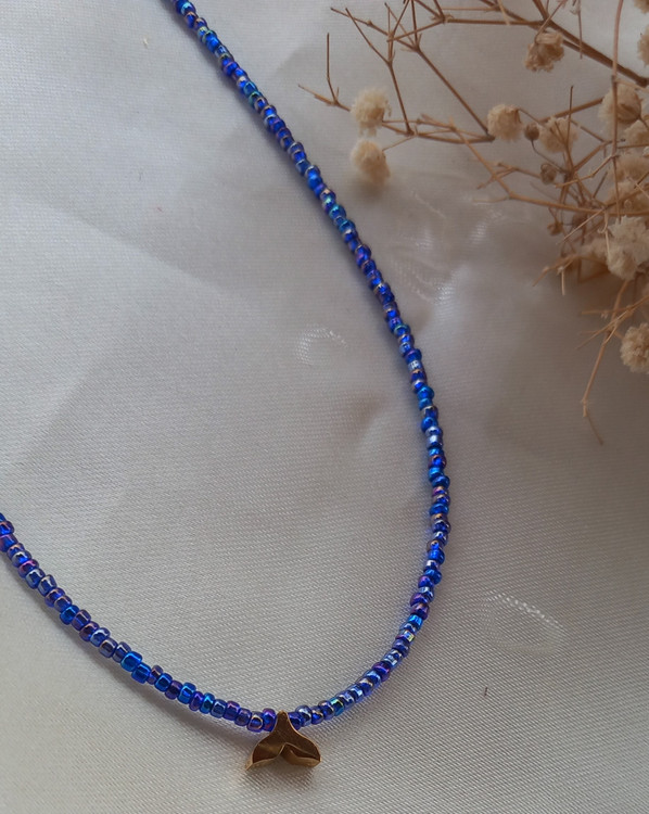 گردنبند زنانه آبی دم وال