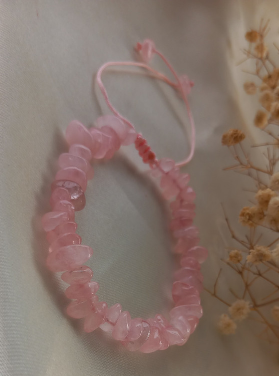 دستبند سنگ طبیعی رزکوارتز