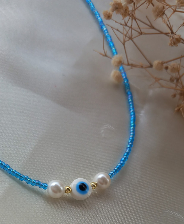 گردنبند زنانه چشم نظر آبی