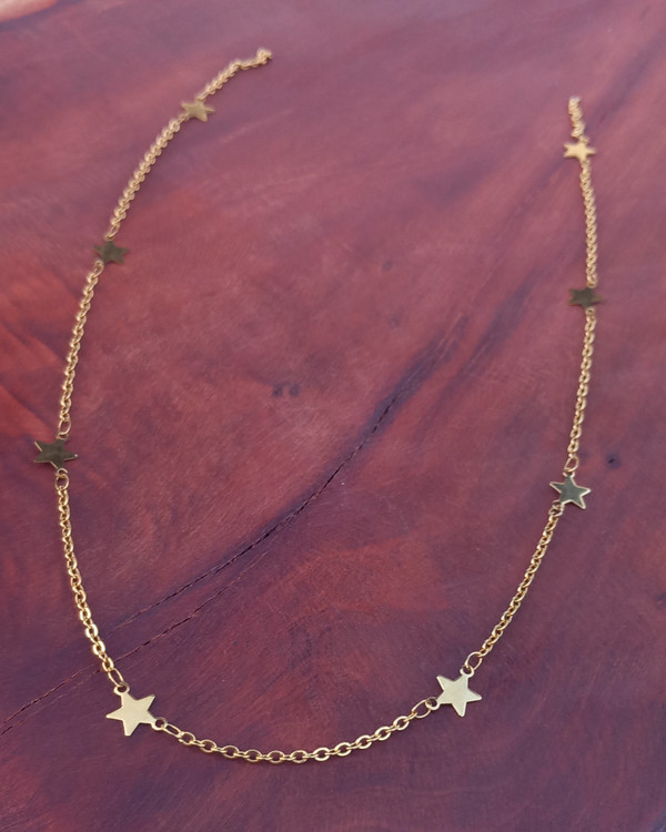گردنبند استیل زنانه مشابه طلا مدل ستاره