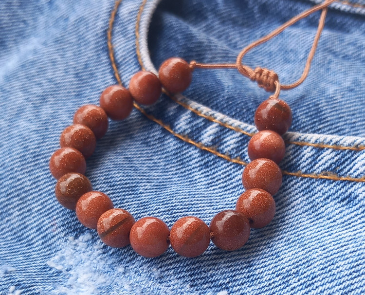 دستبند زنانه سنگ دلربا قهوه ای