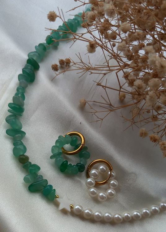 گردنبند زنانه سنگ اونتورین