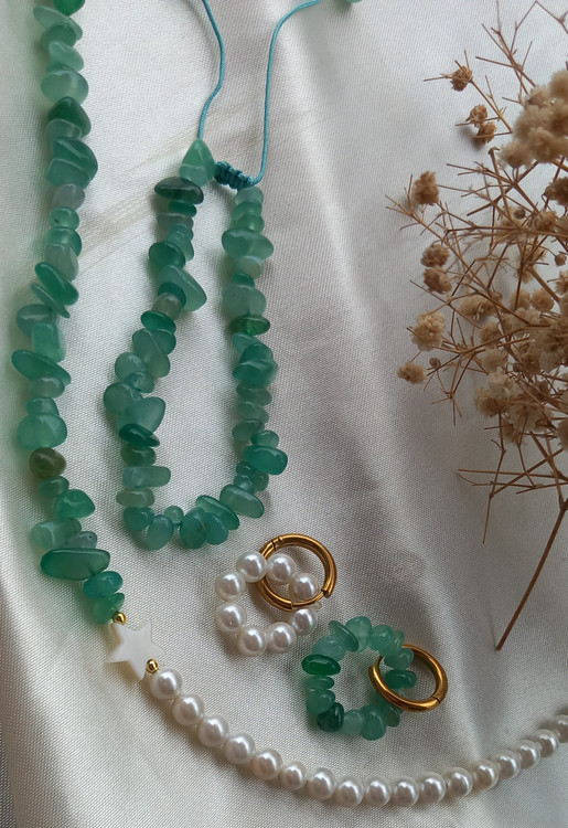 گوشواره زنانه ضد حساسیت اونتورین و مروارید