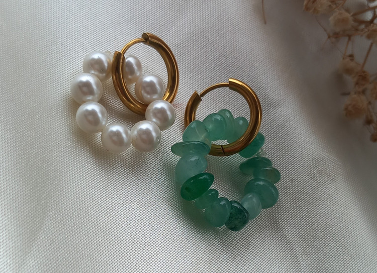 گوشواره زنانه سنگ طبیعی اونتورین