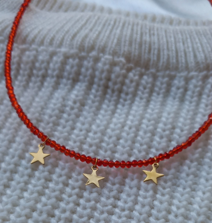 گردنبند منجوقی قرمز برای یلدا