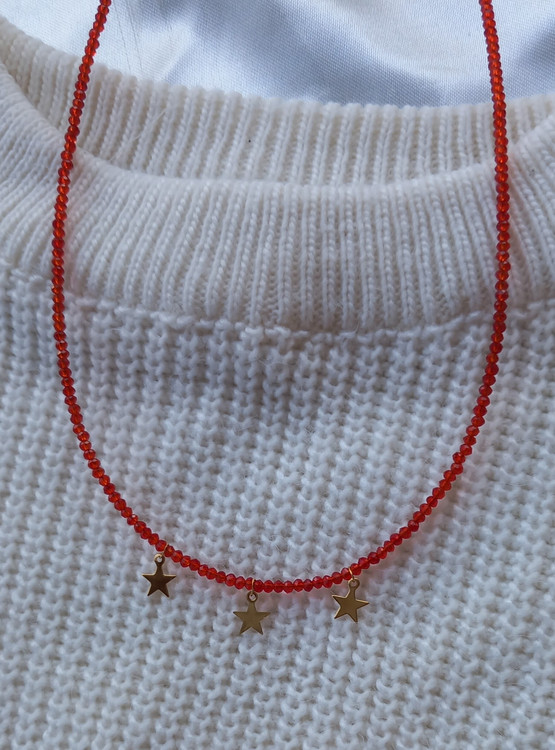 گردنبند یلدایی قرمز مدل ستاره