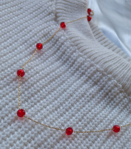 گردنبند زنانه قرمز مناسب شب یلدا