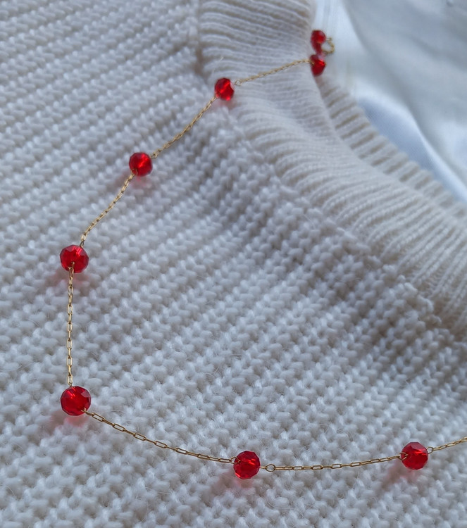 گردنبند زنانه قرمز مناسب شب یلدا