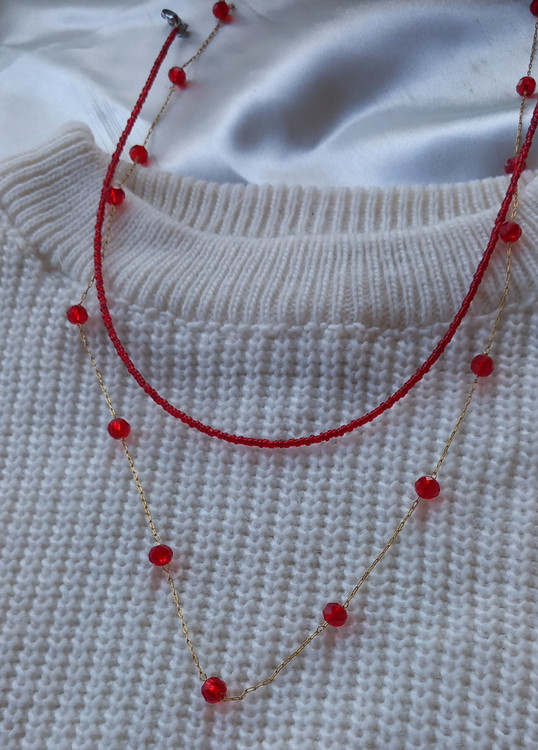 دستبند زنانه استیل قرمز یلدایی