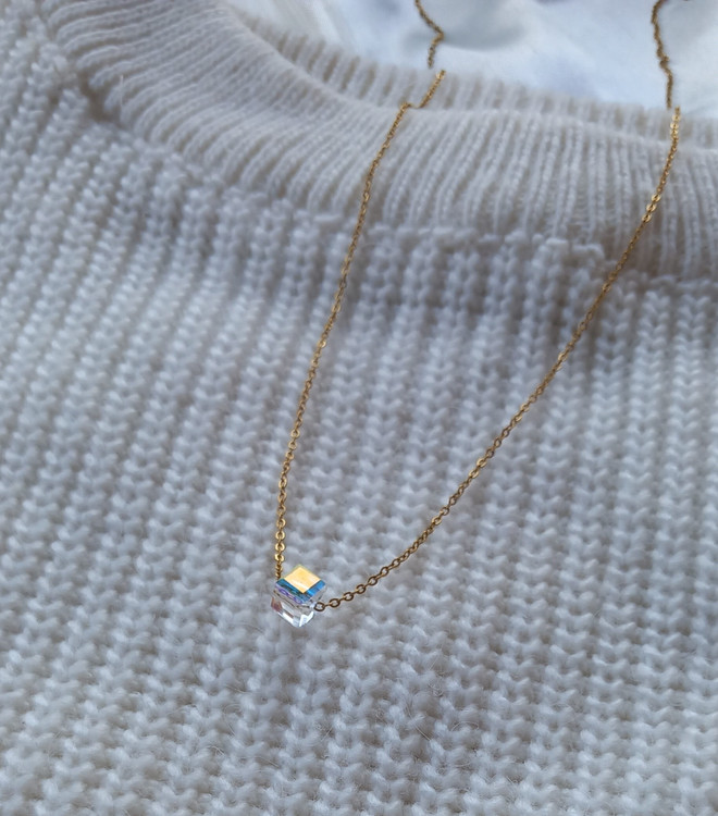 گردنبند زنانه استیل با سنگ سواروسکی