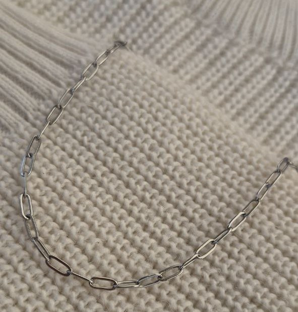 دستبند زنجیری استیل نقرهای