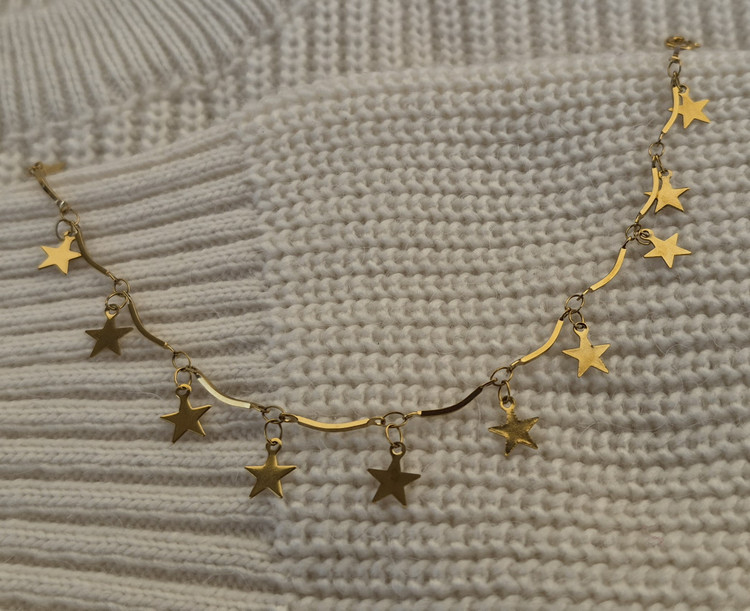 دستبند زنانه استیل مدل پولک ستاره