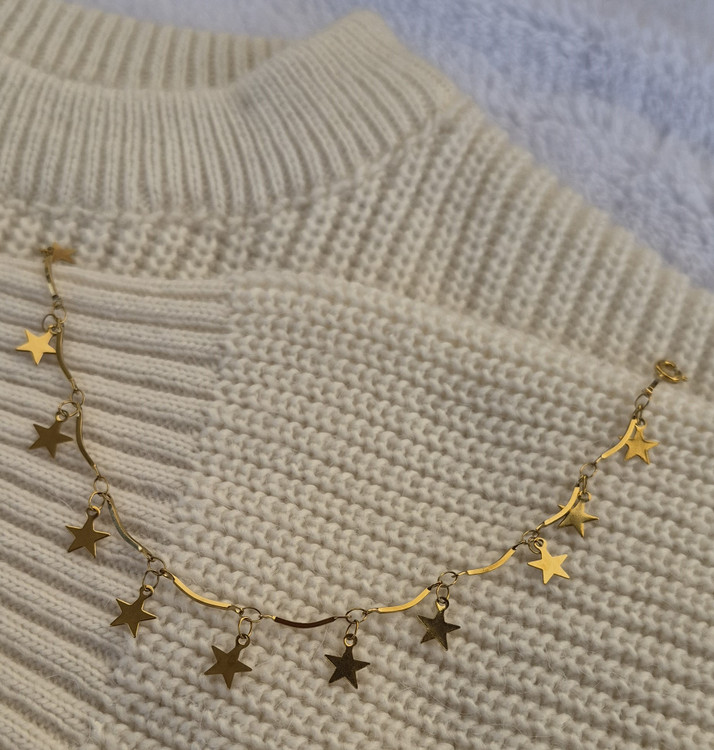 دستبند زنانه پولکی ستاره مشابه طلا