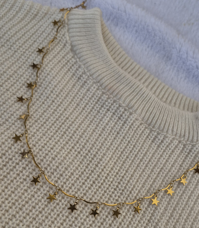 گردنبند پولکی ستاره ای استیل