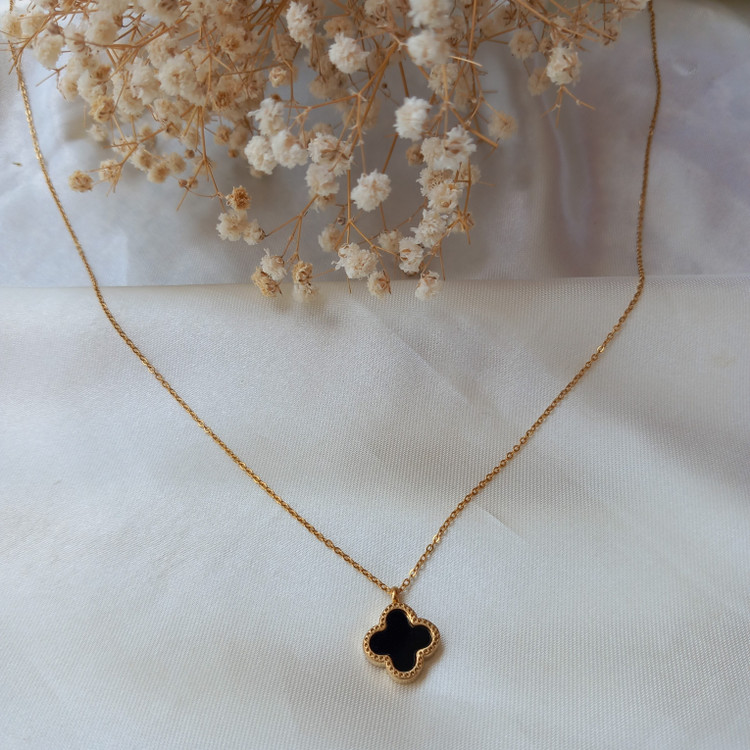 گردنبند استیل طلایی ونکلیف 2 رو