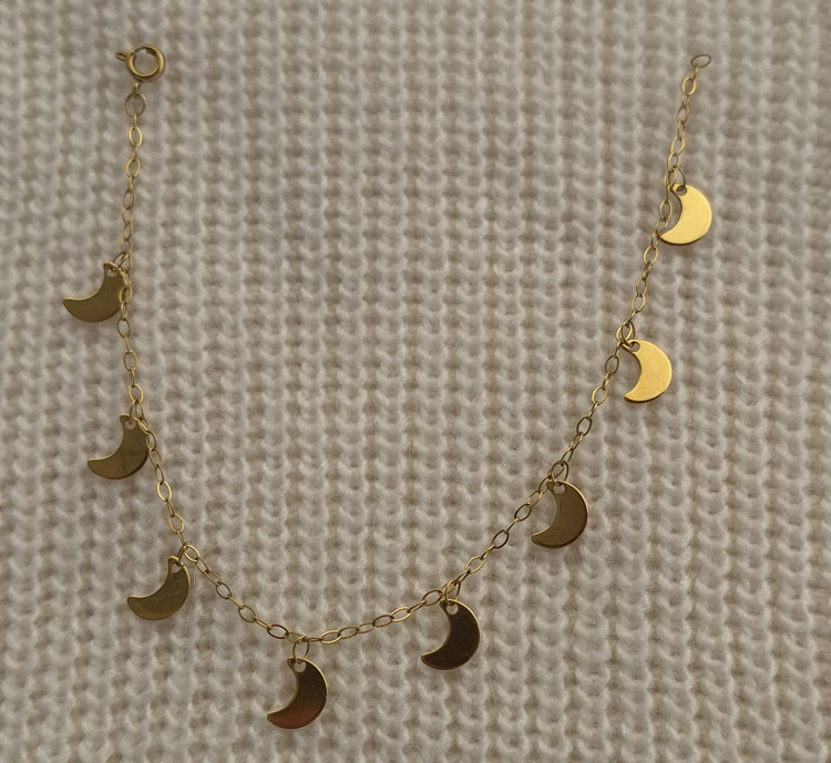 دستبند ماه استیل طلایی مشابه طلا