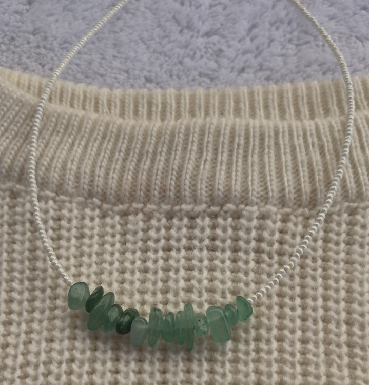 گردنبند سنگ طبیعی اونتورین سبز