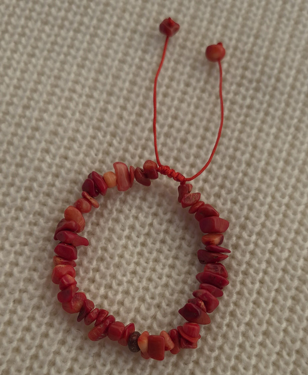 دستبند سنگ طبیعی مرجان سرخ