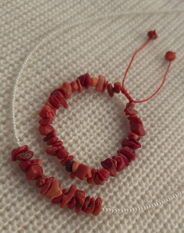 دستبند و گردنبند مرجان طبیعی