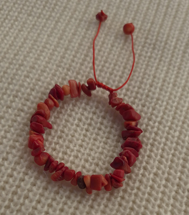 دستبند سنگ طبیعی مرجان