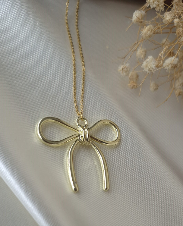 گردنبند دخترانه پاپیون طلایی