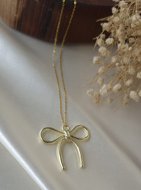 گردنبند زنانه پاپیون طلایی