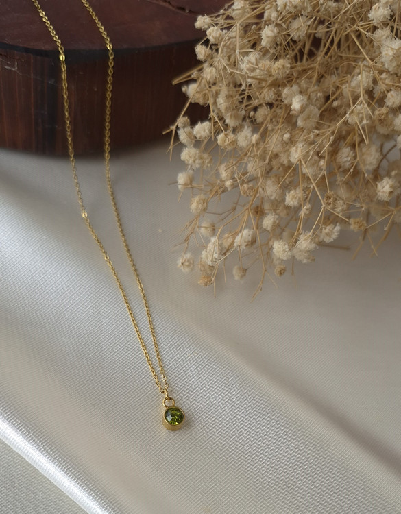 گردنبند زنانه استیل با نگین های رنگی