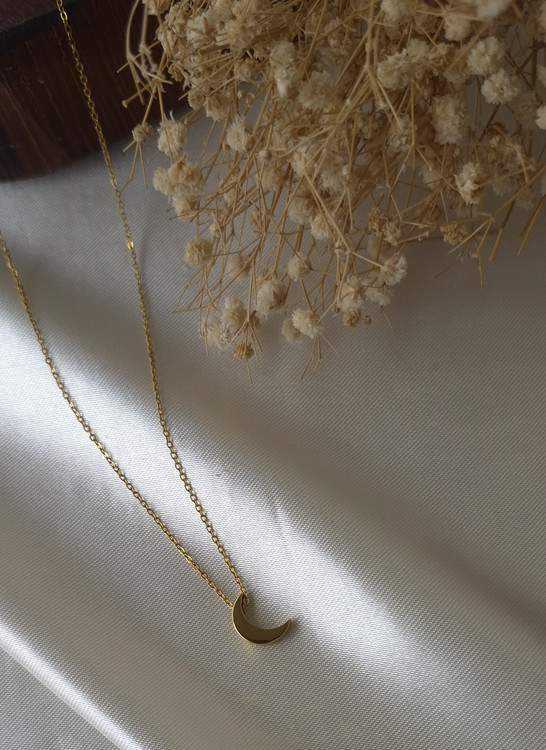 گردنبند زنانه استیل ماه مشابه طلا