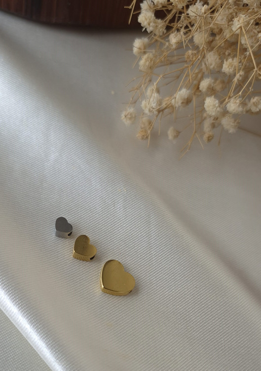 گردنبند استیل طلایی و نقره ای مدل قلب