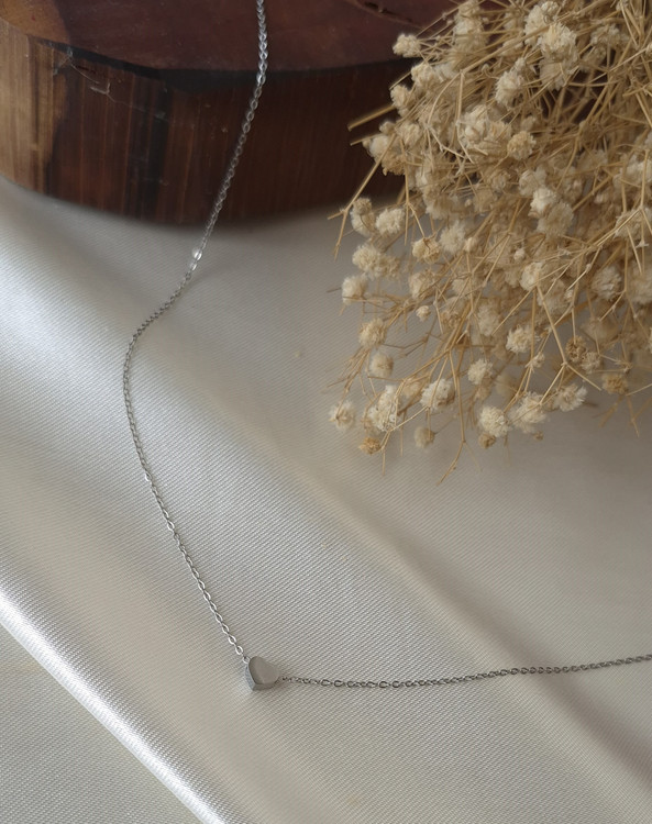 گرنبند زنانه قلب 3 بعدی نقره ای